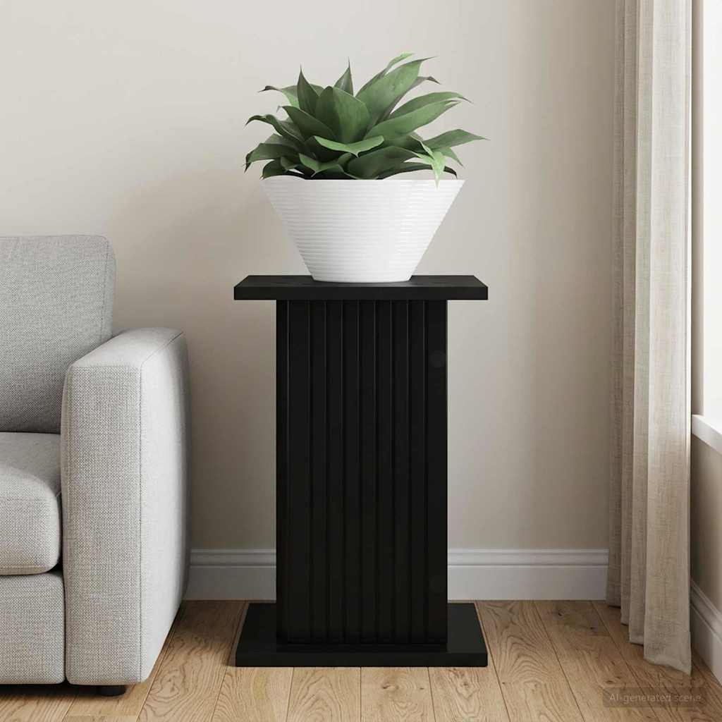 vidaXL Soporte de plantas Negro 30,5 x 30 x 43 cm Madera de Ingeniería