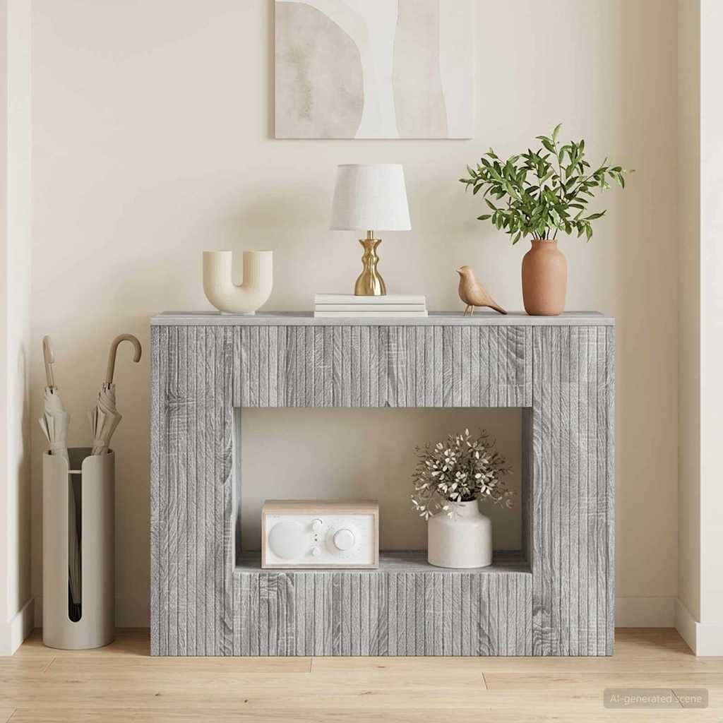 vidaXL Mesa Consola Gris Sonoma 101 x 29 x 74 cm Madera de ingeniería