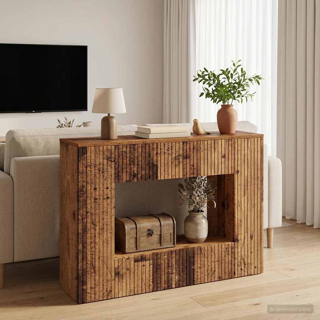 vidaXL Mesa Consola Madera vieja 101 x 29 x 74 cm Madera de ingeniería