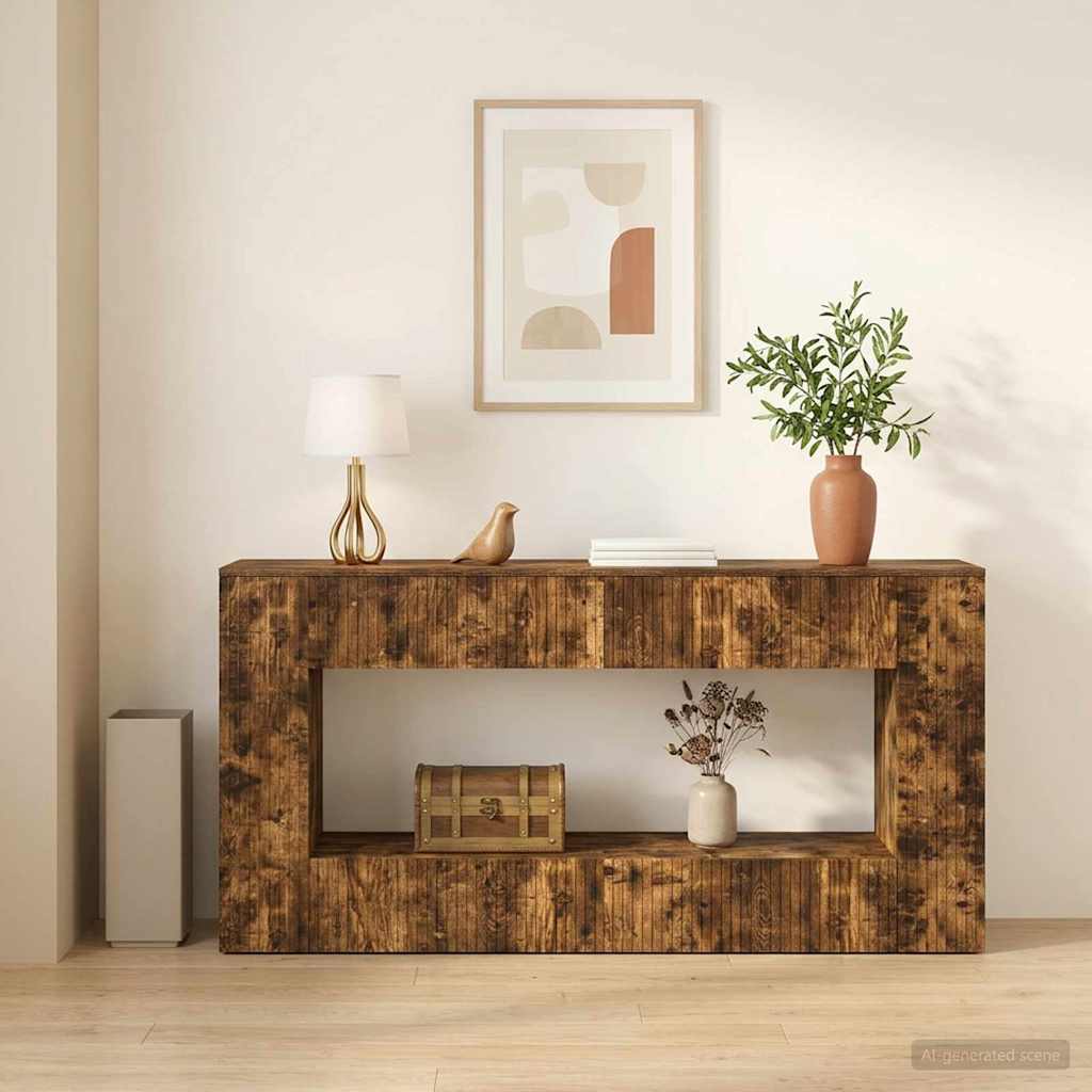 vidaXL Mesa Consola Roble Ahumado 155 x 29 x 74 cm