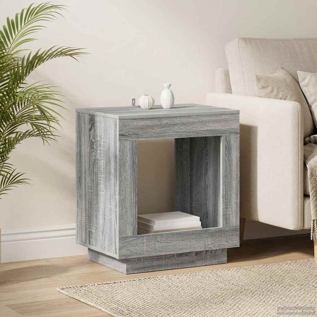 vidaXL Mesa lateral Gris Sonoma 60 x 40 x 65 cm Madera de ingeniería
