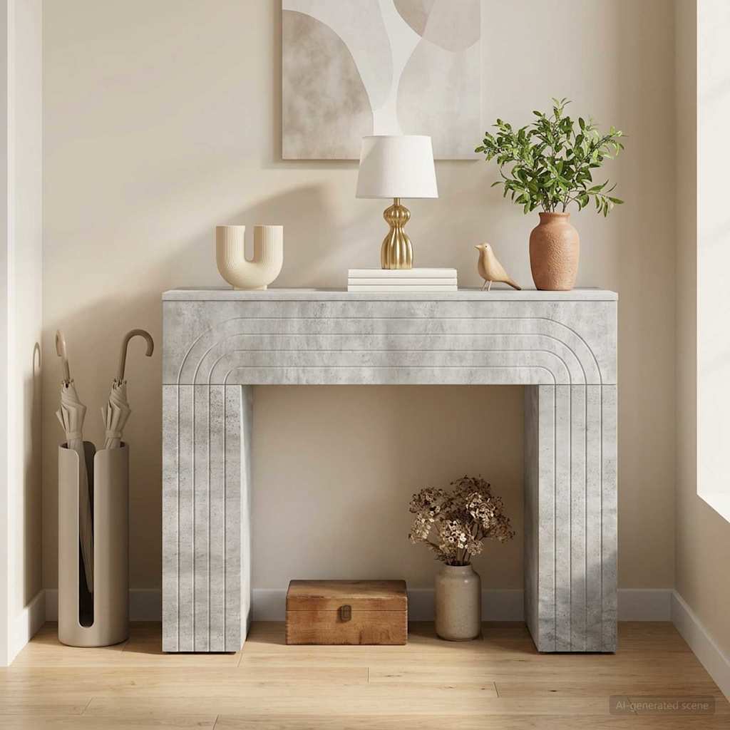 vidaXL Mesa de centro Gris Hormigón 102 x 35 x 75 cm