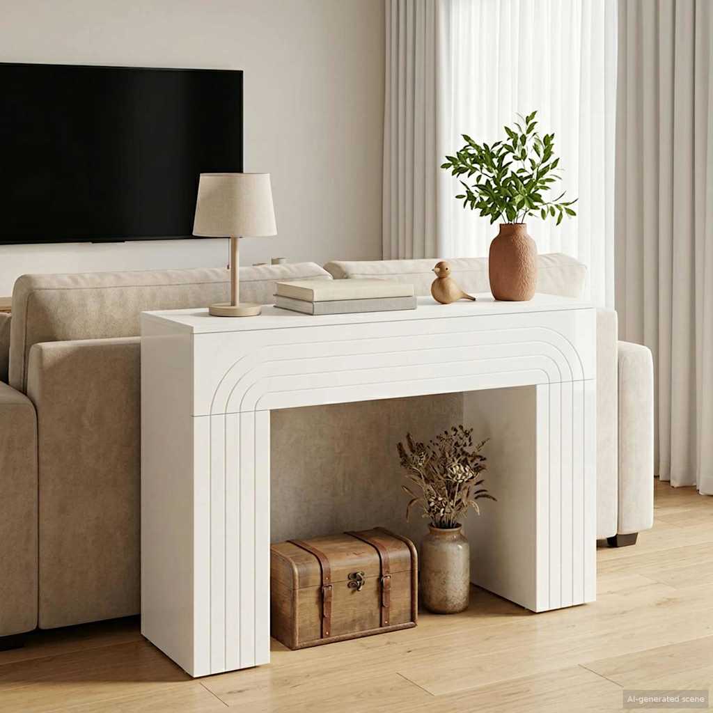 vidaXL Mesa de centro Blanco Brillante 102 x 35 x 75 cm