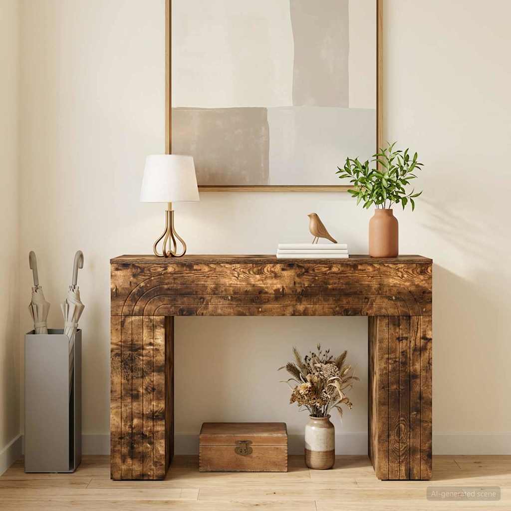 vidaXL Mesa de centro Roble Ahumado 102 x 35 x 75 cm