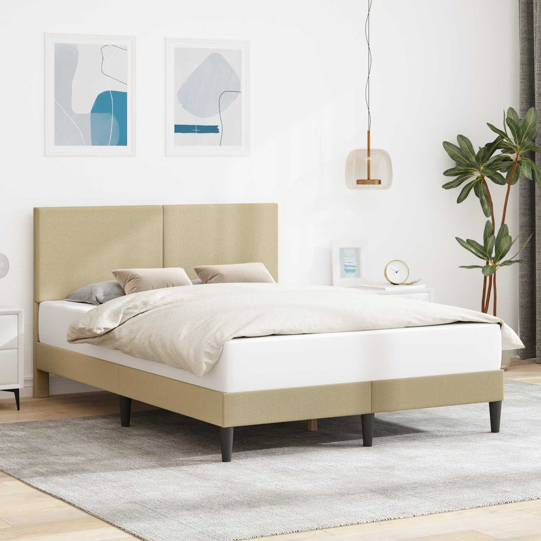 vidaXL Estructura de cama Verde Claro Gris 120 x 200 cm Tela de Pana