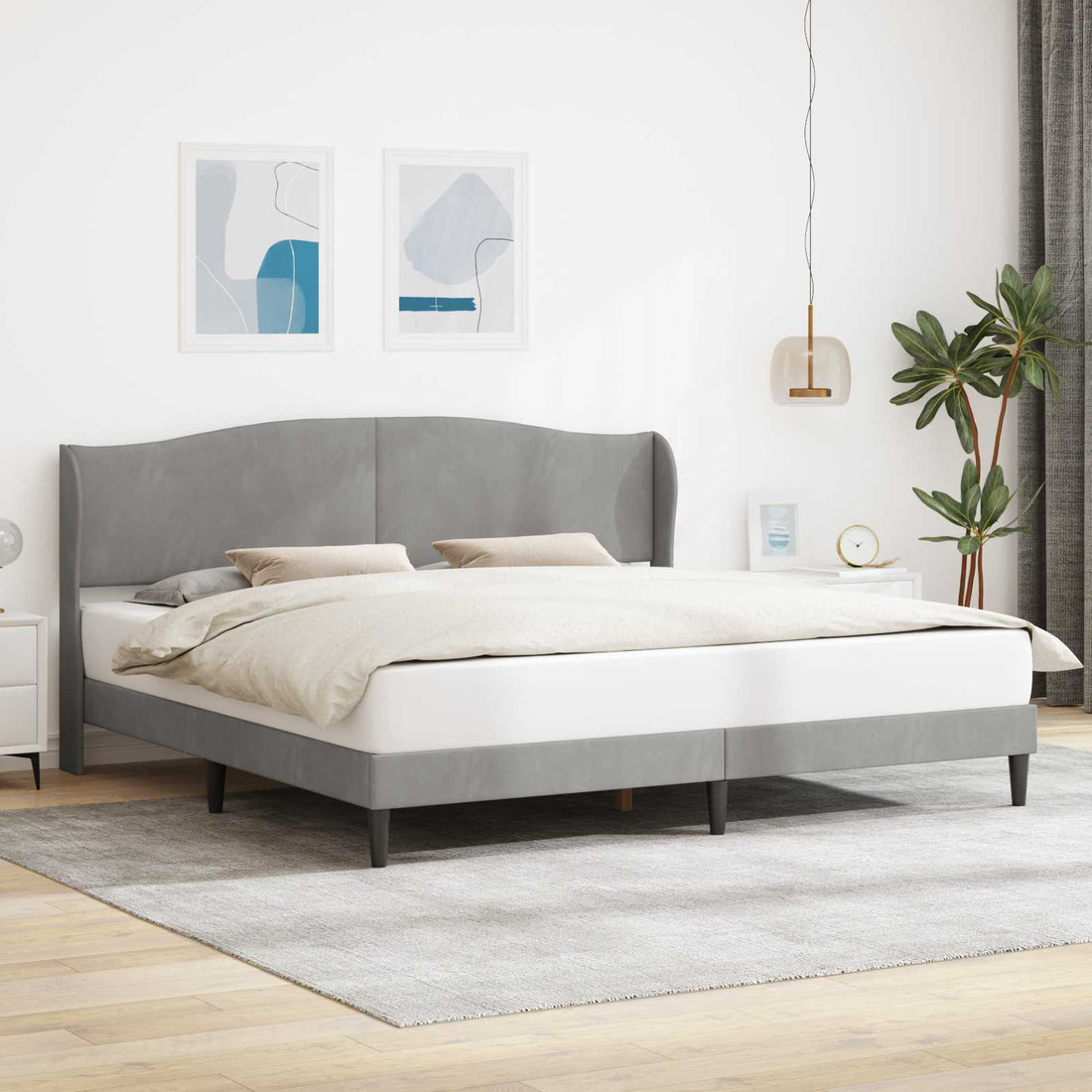 vidaXL Estructura de cama Gris Claro 180 x 200 cm Terciopelo