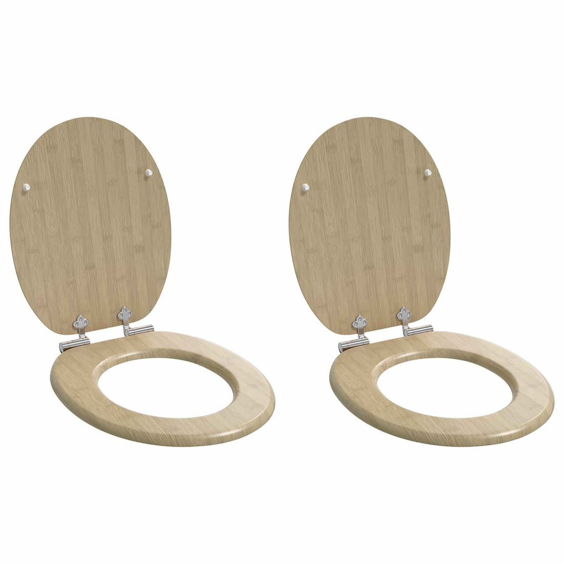 vidaXL Asiento de inodoro de cierre suave 2 uds. Color bambú claro