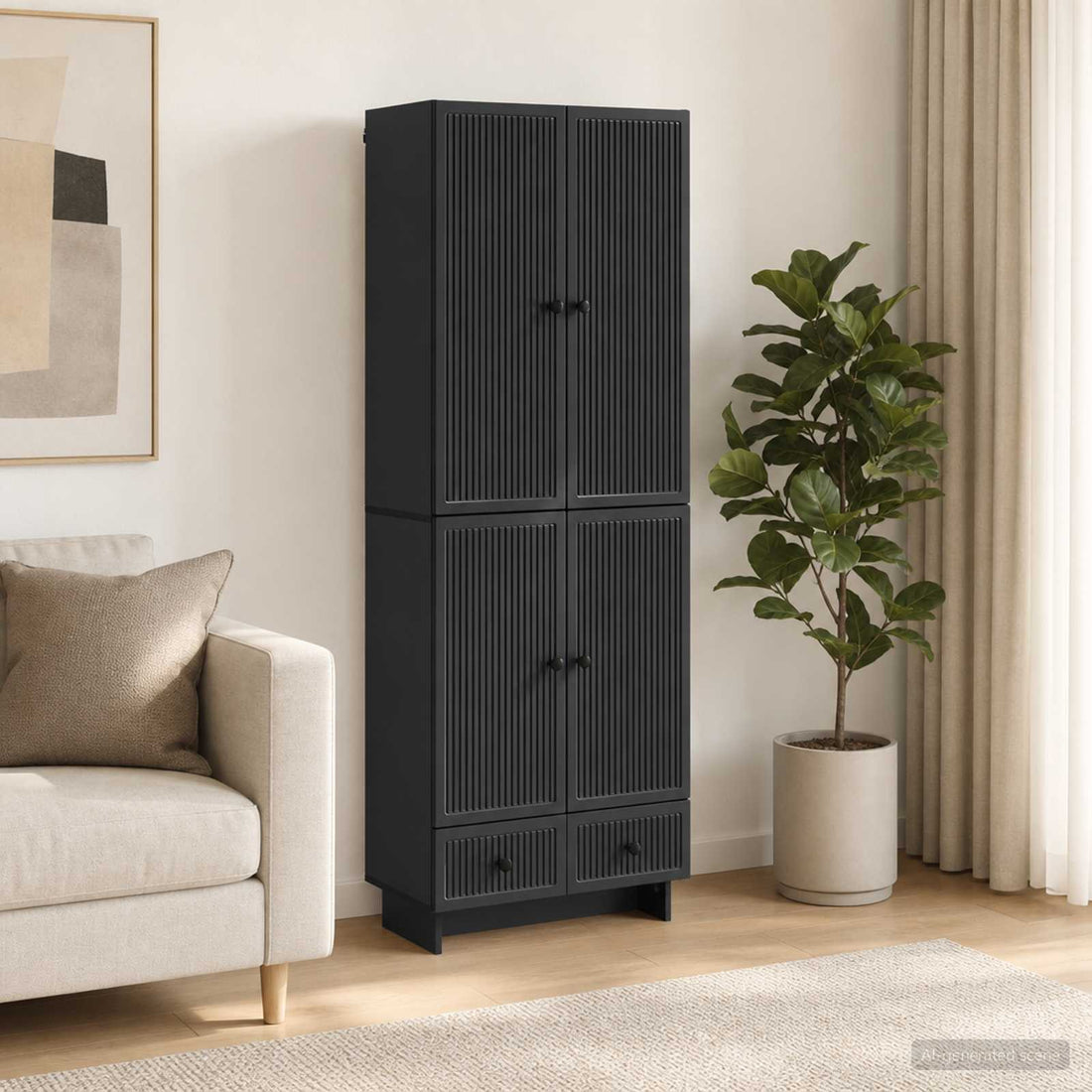 vidaXL Juego de armarios 2 uds. Negro Madera de ingeniería