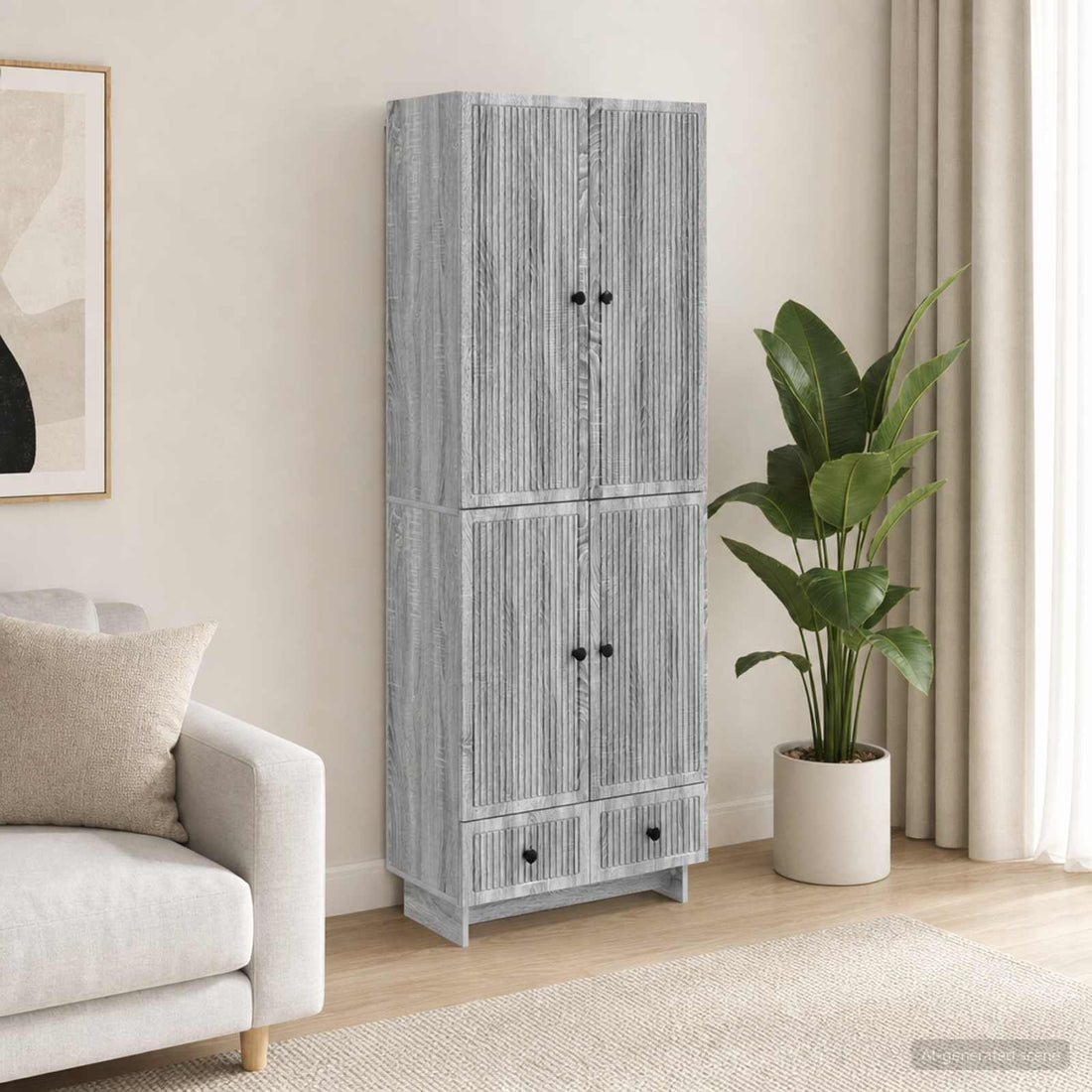 vidaXL Juego de armarios 2 uds. Sonoma gris Madera de ingeniería