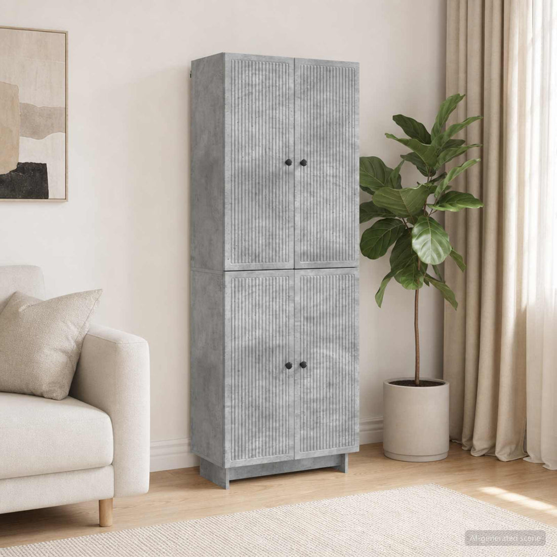 vidaXL Juego de armarios 2 uds. Gris Hormigón Madera de ingeniería