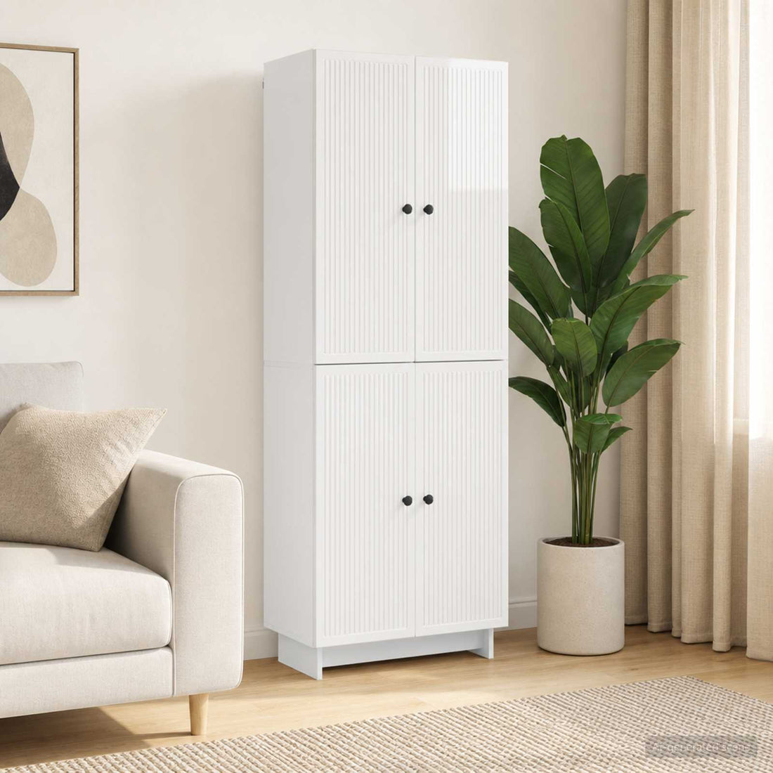 vidaXL Juego de armarios 2 uds. Blanco Brillante Madera de ingeniería