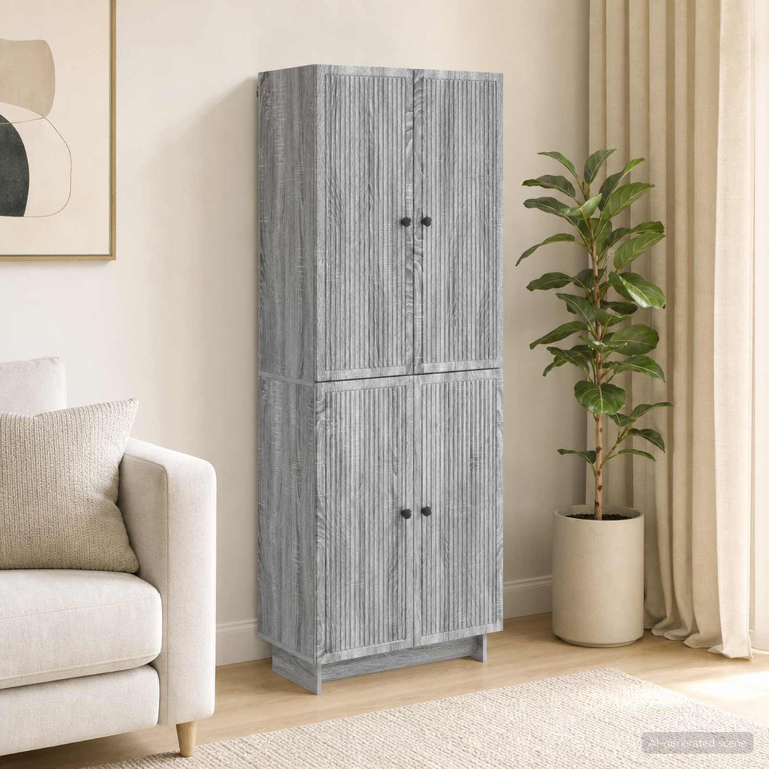 vidaXL Juego de armarios 2 uds. Sonoma gris Madera de ingeniería