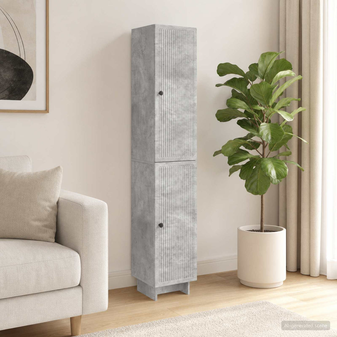 vidaXL Juego de armarios 2 uds. Gris Hormigón Madera de ingeniería