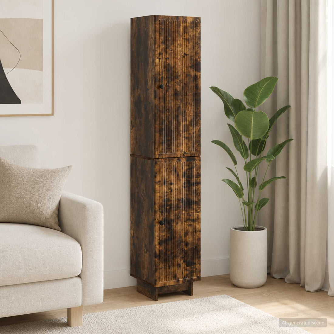 vidaXL Juego de armarios 2 uds. Roble Ahumado Madera de ingeniería