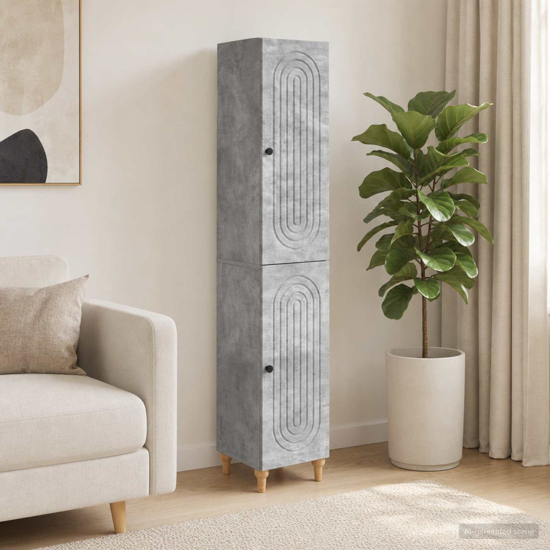 vidaXL Juego de armarios 2 uds. Gris Hormigón Madera de ingeniería