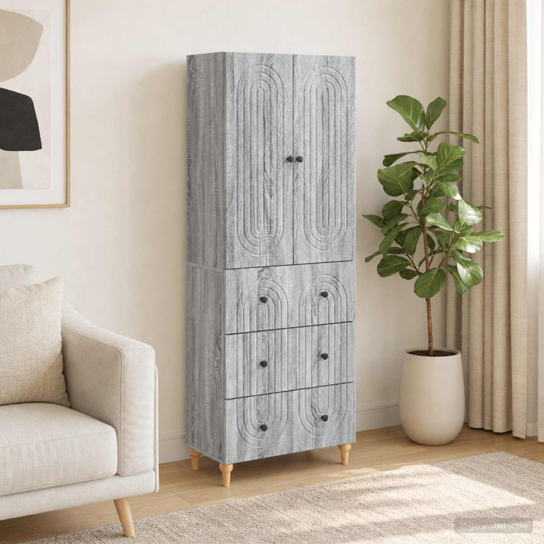 vidaXL Juego de armarios 2 uds. Sonoma gris Madera de ingeniería