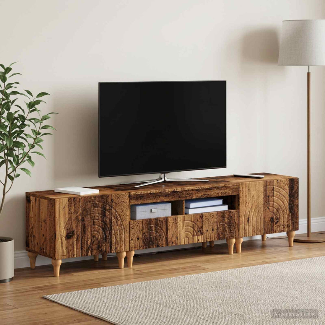 vidaXL Conjunto de 3 Muebles para TV con LED Madera envejecida