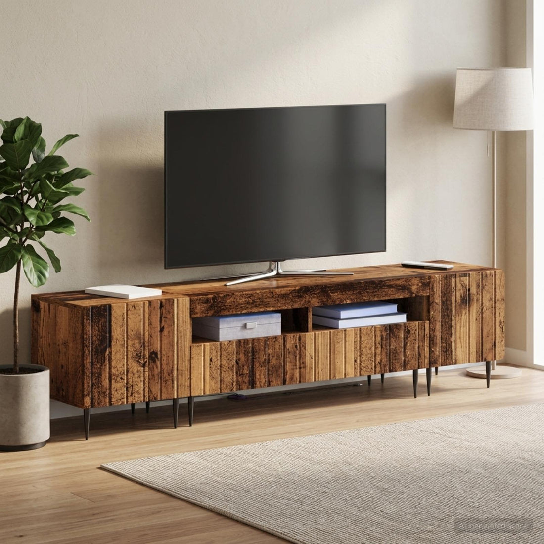 vidaXL Cabinet de TV LED de 5 piezas Madera envejecida