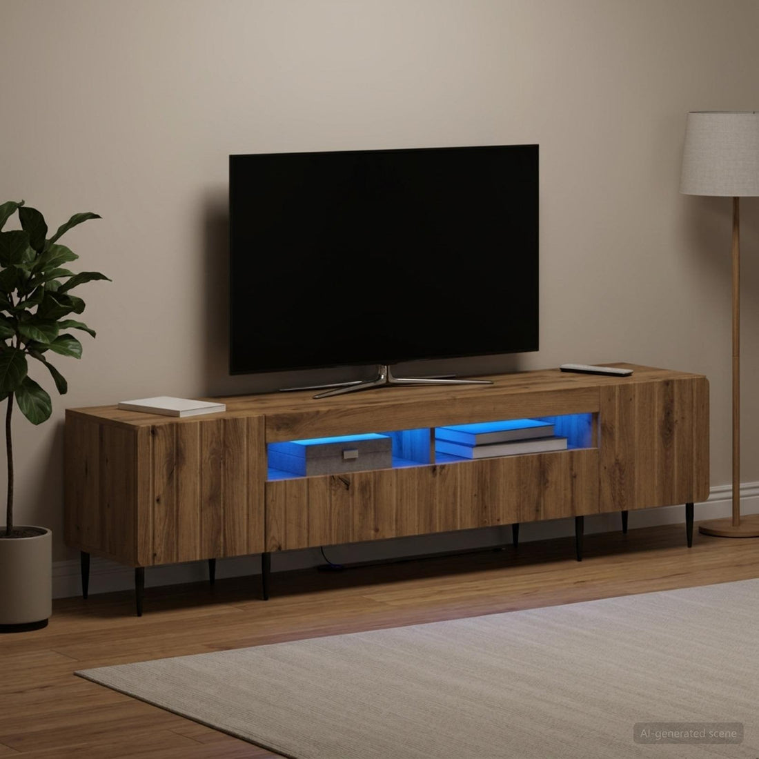 vidaXL Cabinet de TV LED de 5 piezas Roble artisan