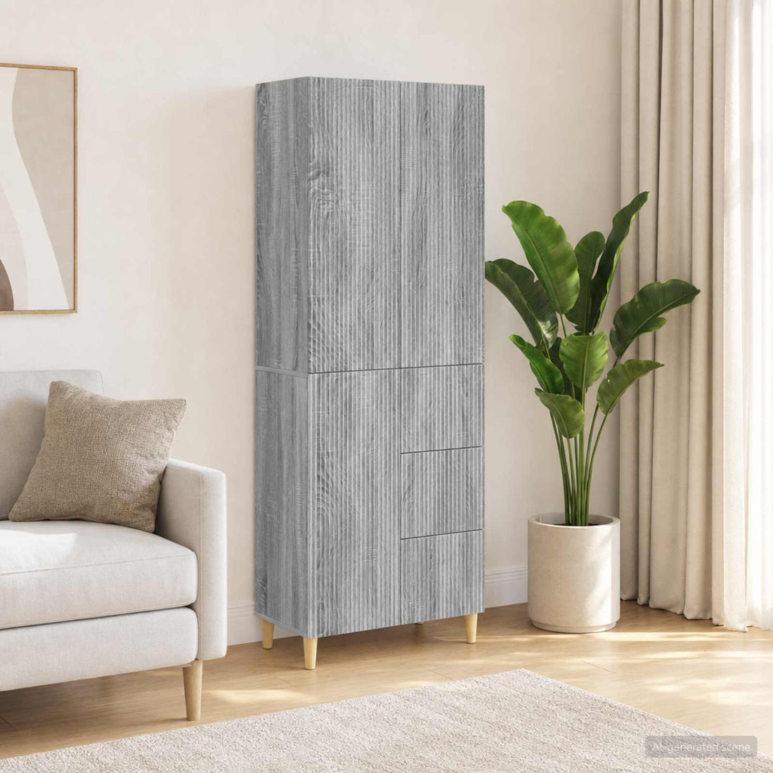 vidaXL Juego de armarios 2 uds. Sonoma gris Madera de ingeniería