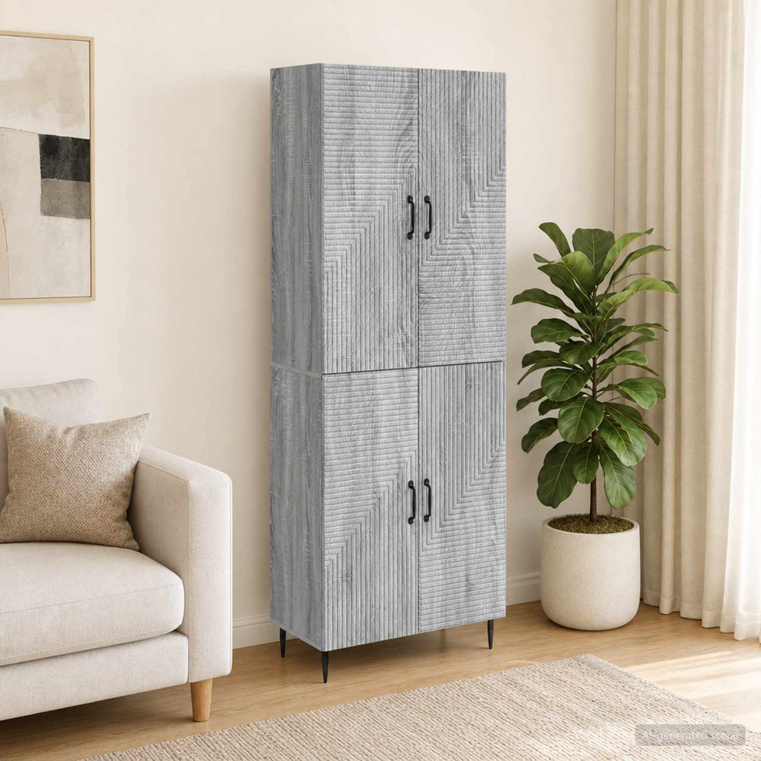 vidaXL Juego de armarios 2 uds. Sonoma gris Madera de ingeniería