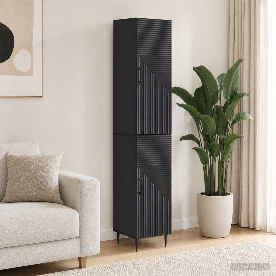 vidaXL Juego de armarios 2 uds. Negro Madera de ingeniería