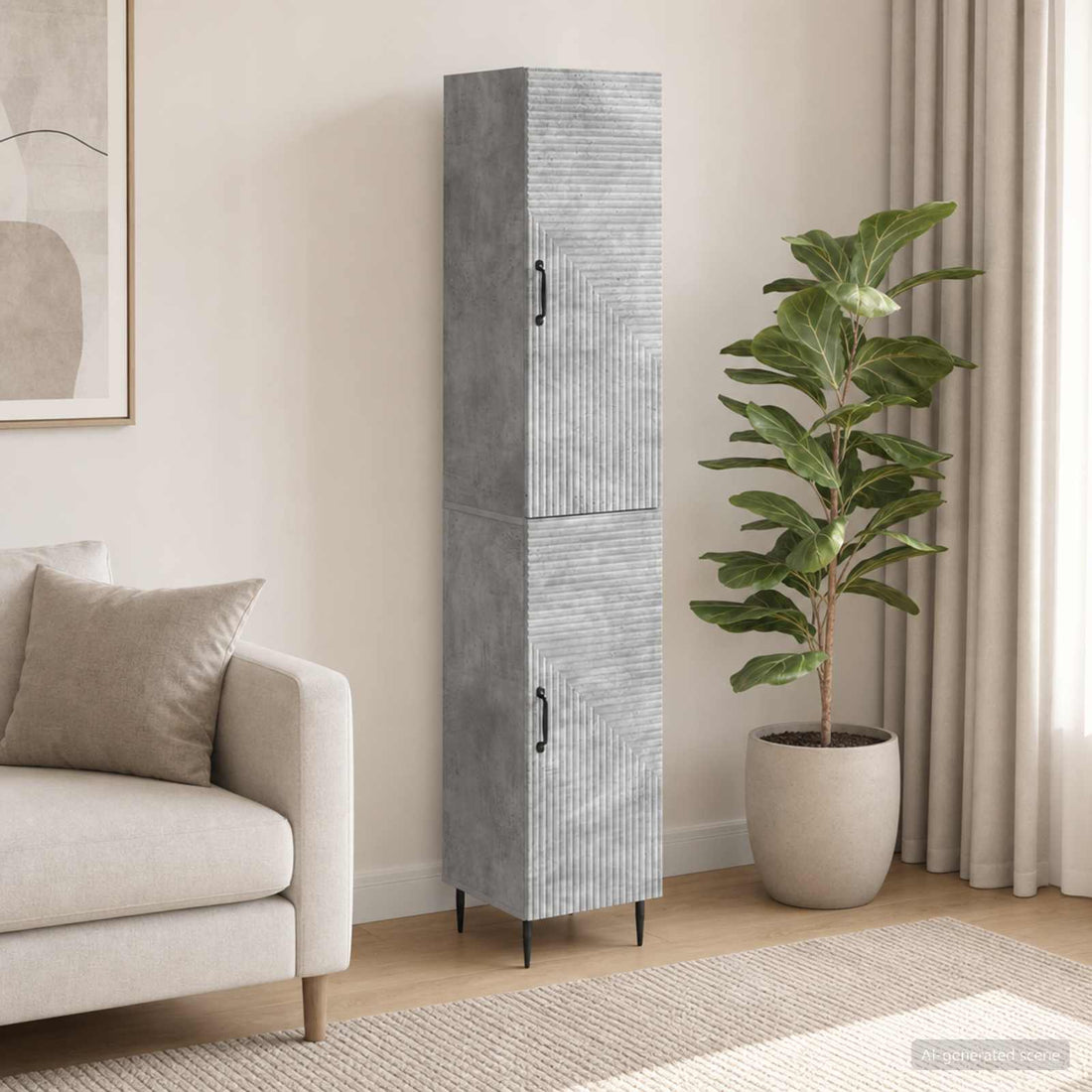vidaXL Juego de armarios 2 uds. Gris Hormigón Madera de ingeniería