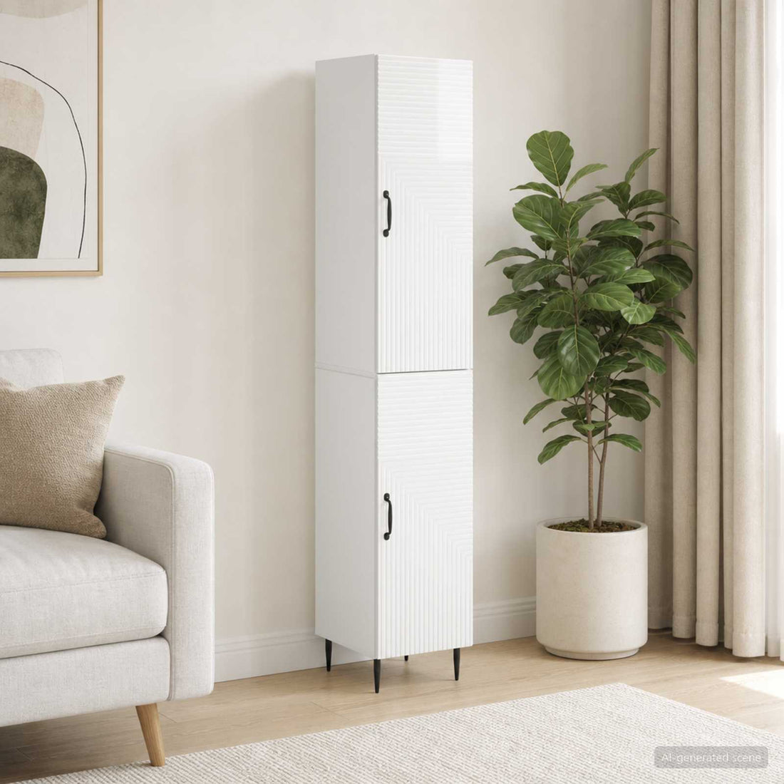 vidaXL Juego de armarios 2 uds. Blanco Brillante Madera de ingeniería