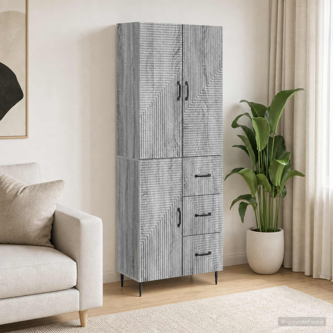 vidaXL Juego de armarios 2 uds. Sonoma gris Madera de ingeniería