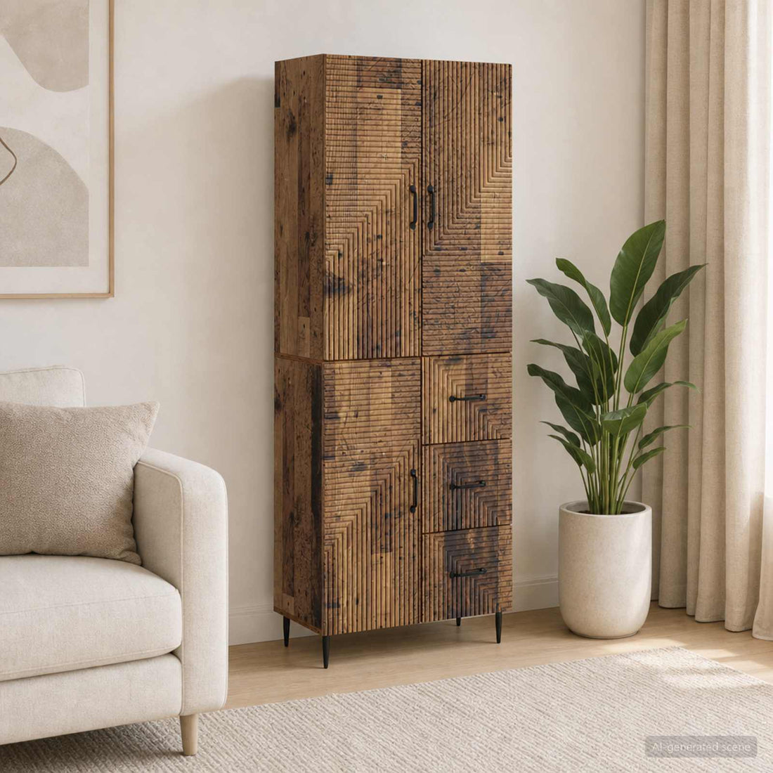 vidaXL Juego de armarios 2 uds. Madera envejecida Madera de ingeniería