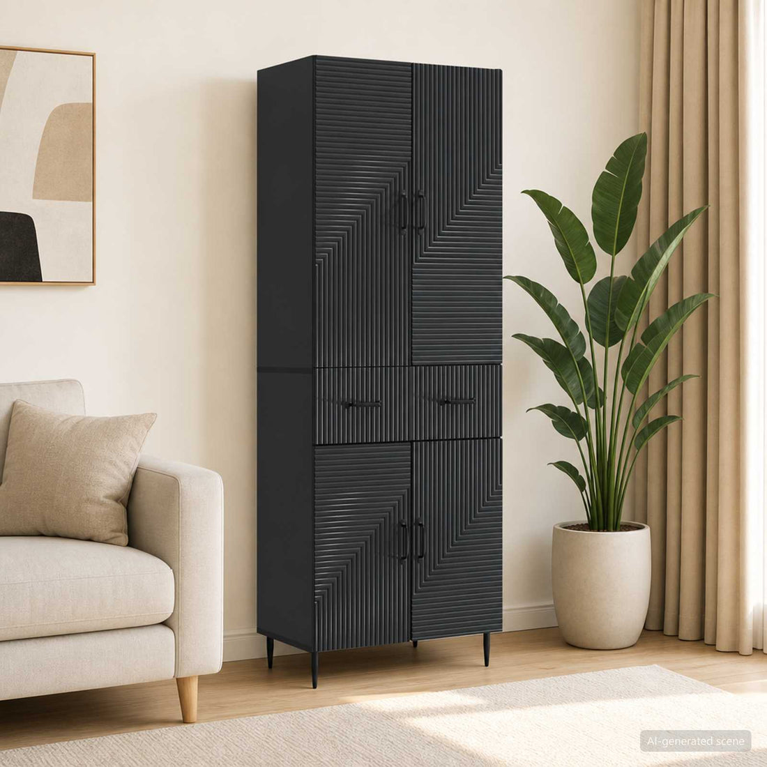 vidaXL Juego de armarios 2 uds. Negro Madera de ingeniería