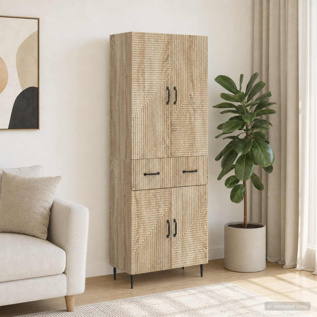 vidaXL Juego de armarios 2 uds. Roble Sonoma Madera de ingeniería