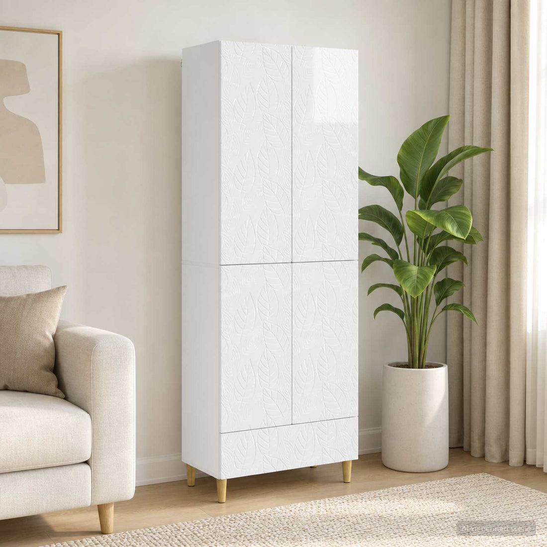 vidaXL Juego de armarios 2 uds. Blanco Brillante Madera de ingeniería