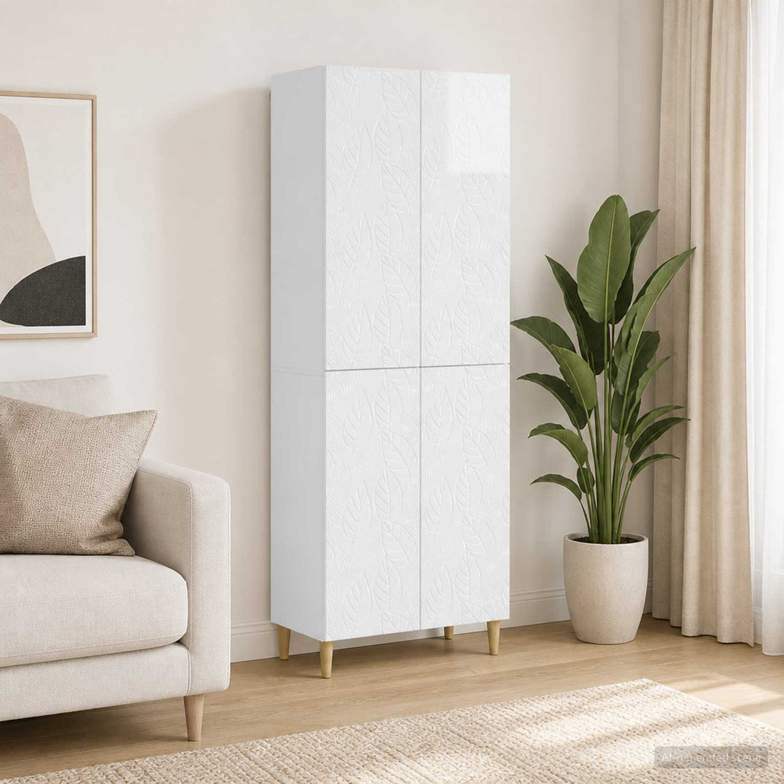 vidaXL Juego de armarios 2 uds. Blanco Brillante Madera de ingeniería
