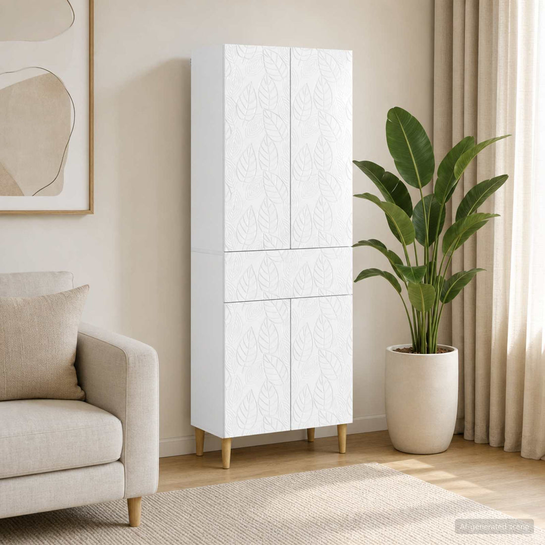 vidaXL Juego de armarios 2 uds. Blanco Brillante Madera de ingeniería