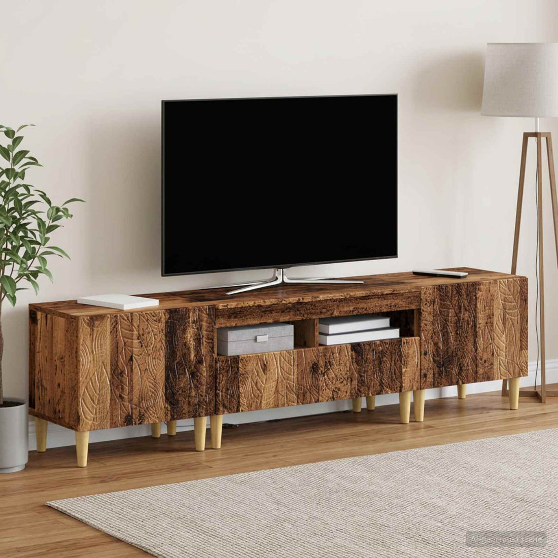 vidaXL Conjunto de 3 Muebles para TV con LED DELFT Madera envejecida
