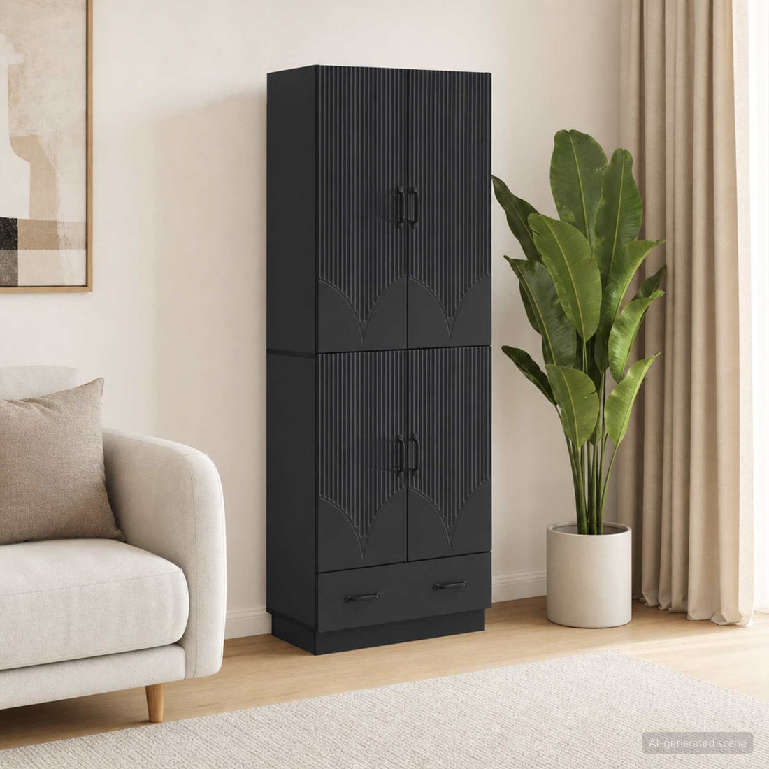 vidaXL Juego de armarios 2 uds. Negro Madera de ingeniería
