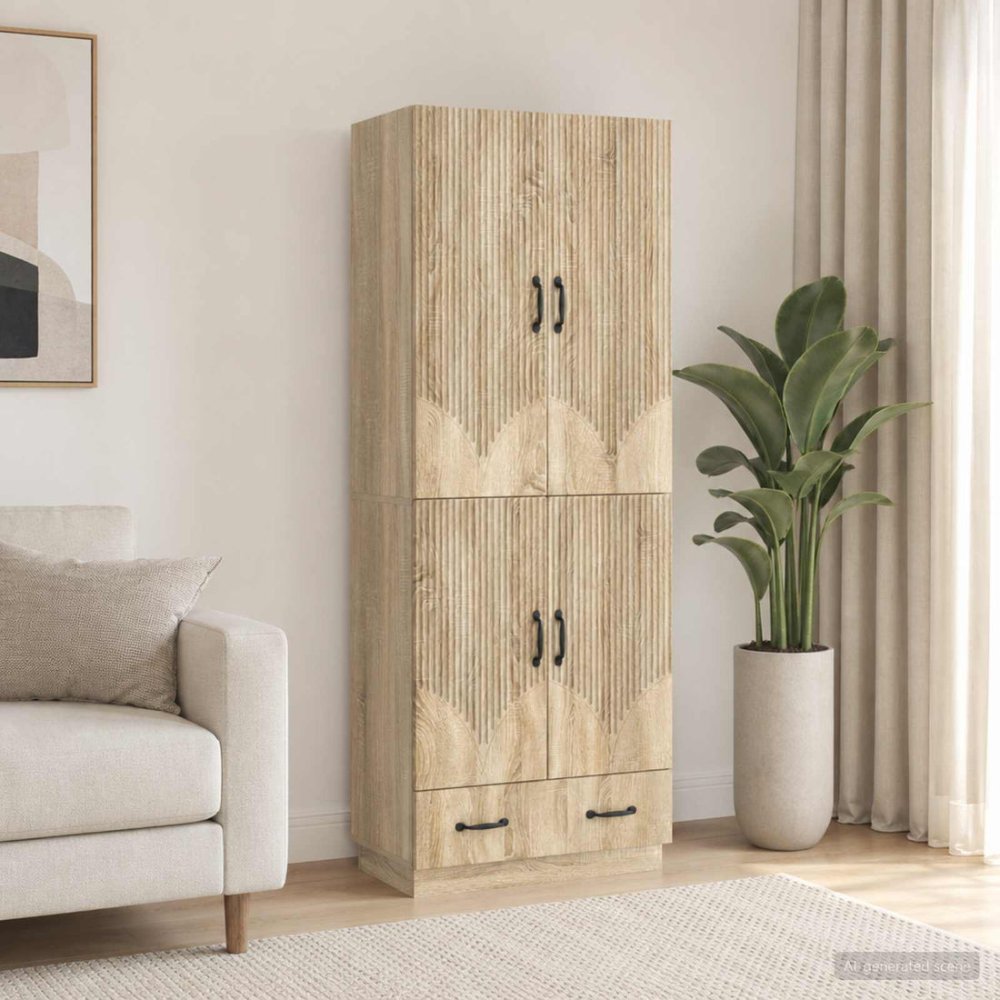 vidaXL Juego de armarios 2 uds. Roble Sonoma Madera de ingeniería