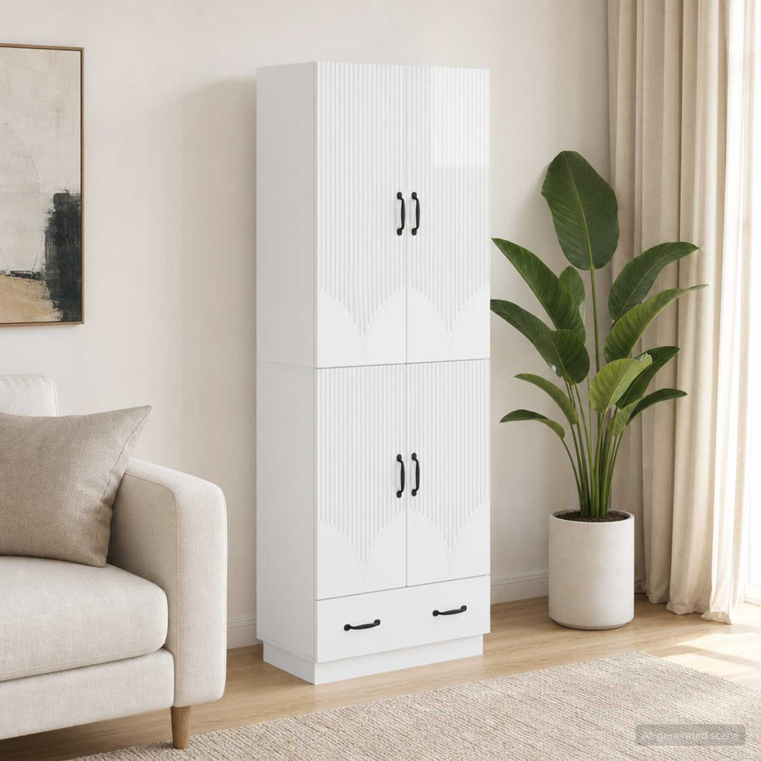 vidaXL Juego de armarios 2 uds. Blanco Brillante Madera de ingeniería