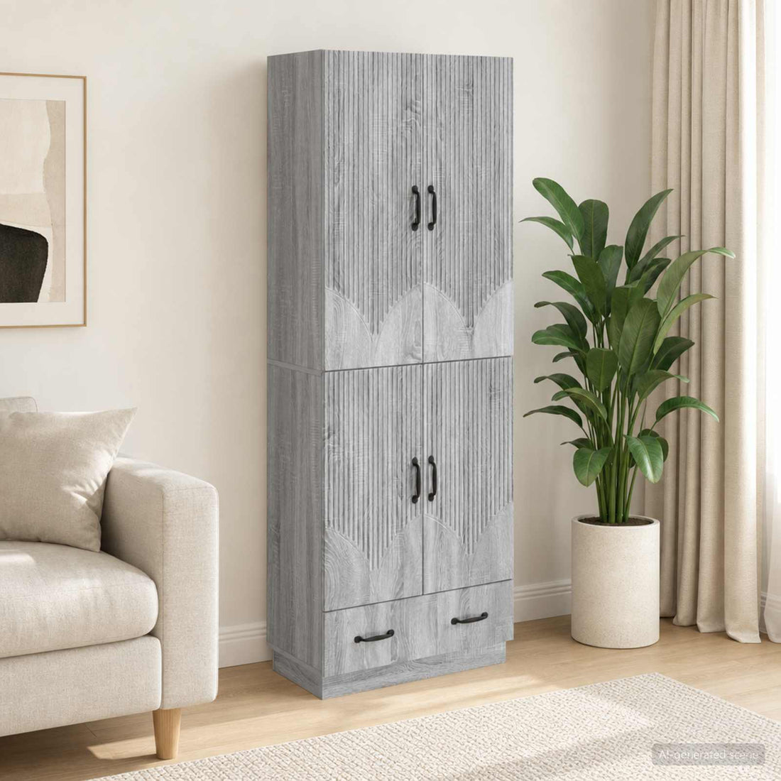 vidaXL Juego de armarios 2 uds. Sonoma gris Madera de ingeniería