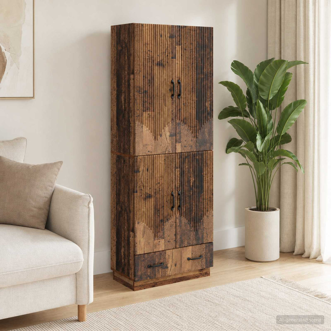 vidaXL Juego de armarios 2 uds. Madera envejecida Madera de ingeniería