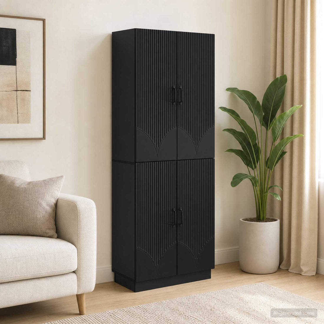 vidaXL Juego de armarios 2 uds. Negro Madera de ingeniería