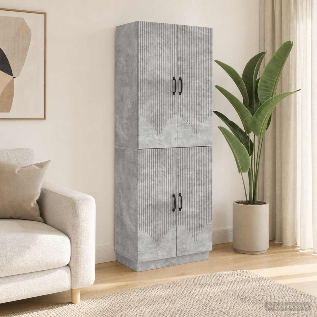 vidaXL Juego de armarios 2 uds. Gris Hormigón Madera de ingeniería