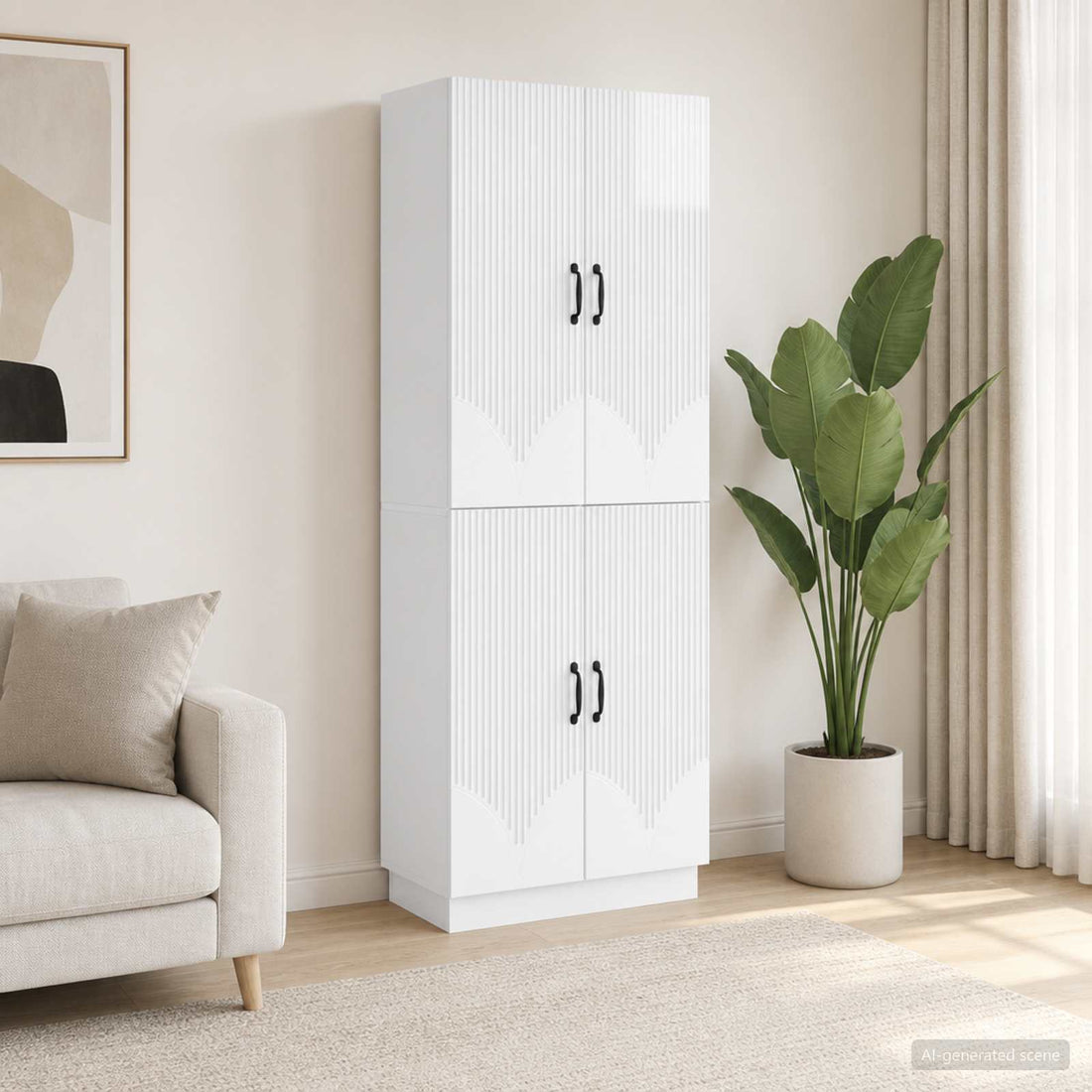 vidaXL Juego de armarios 2 uds. Blanco Brillante Madera de ingeniería