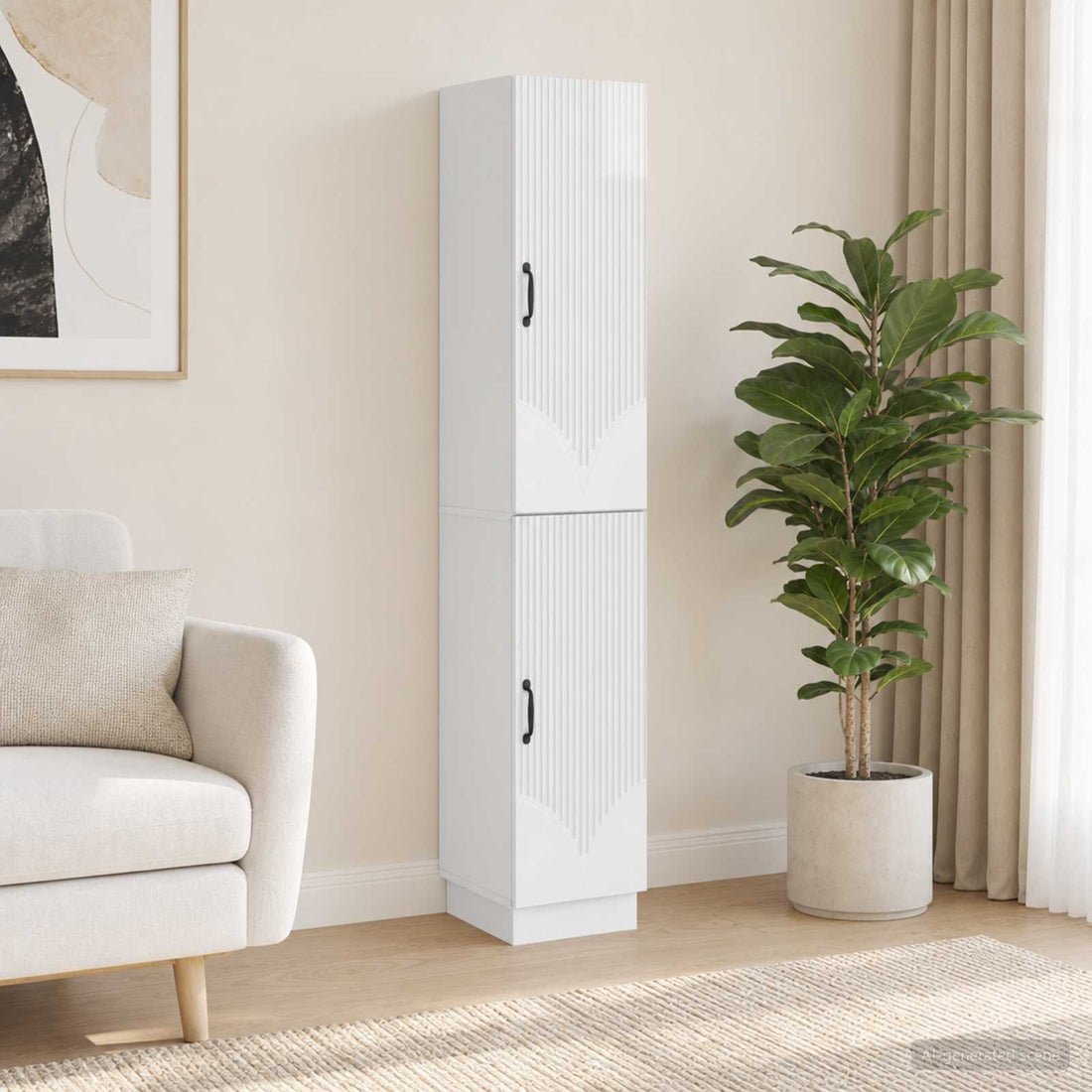 vidaXL Juego de armarios 2 uds. Blanco Brillante Madera de ingeniería