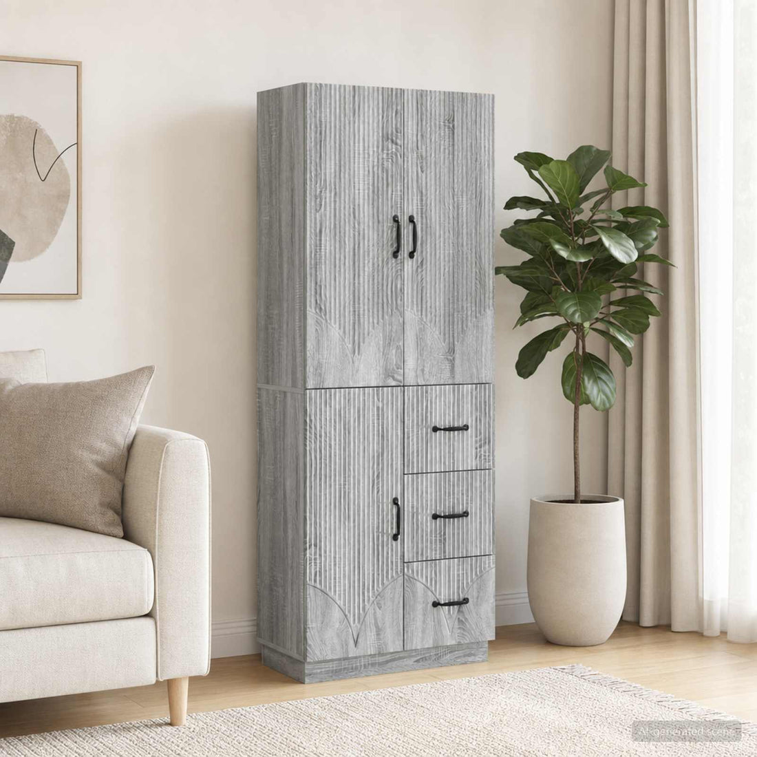 vidaXL Juego de armarios 2 uds. Sonoma gris Madera de ingeniería