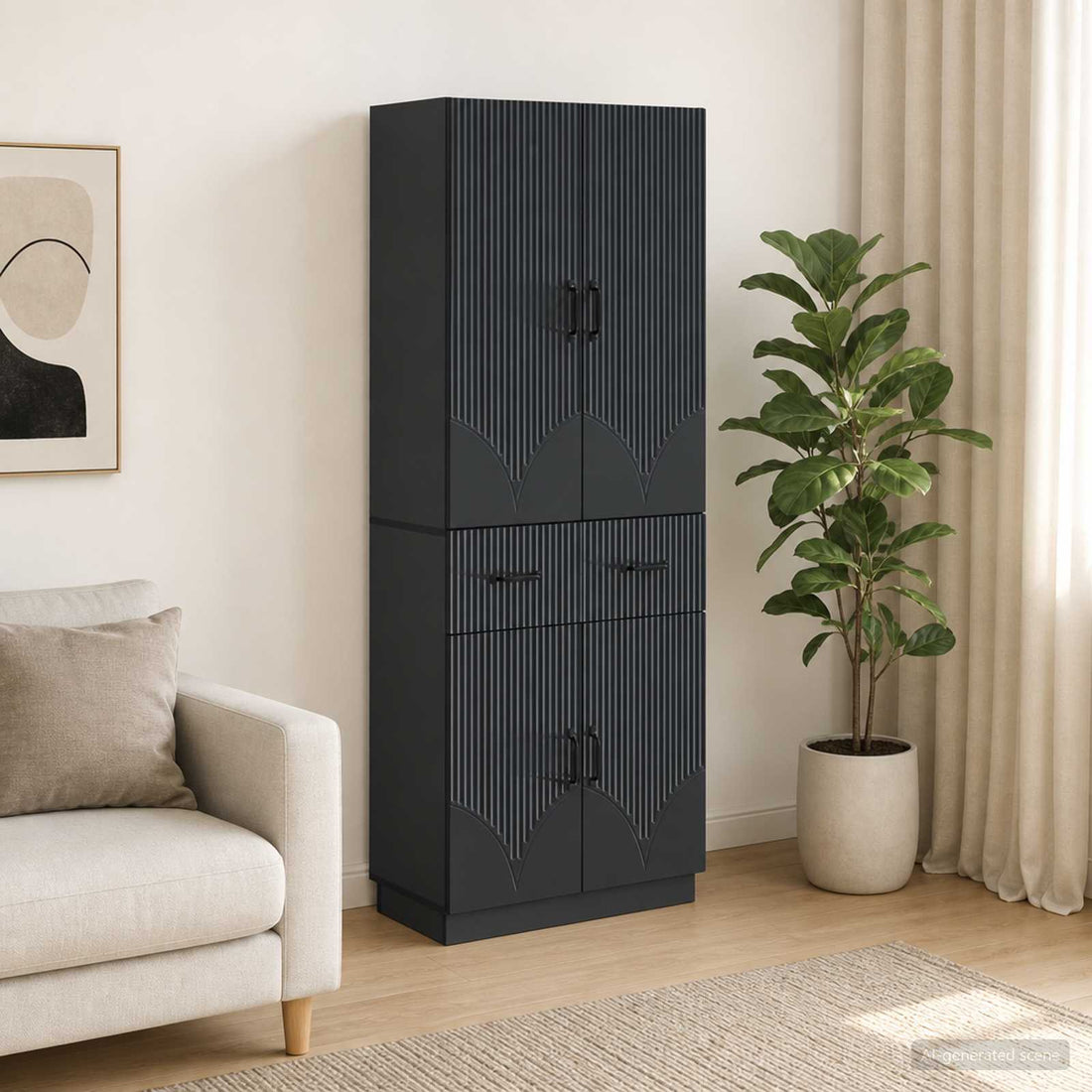 vidaXL Juego de armarios 2 uds. Negro Madera de ingeniería