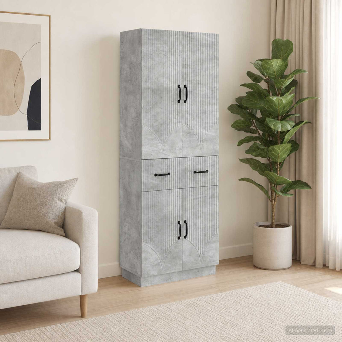 vidaXL Juego de armarios 2 uds. Gris Hormigón Madera de ingeniería