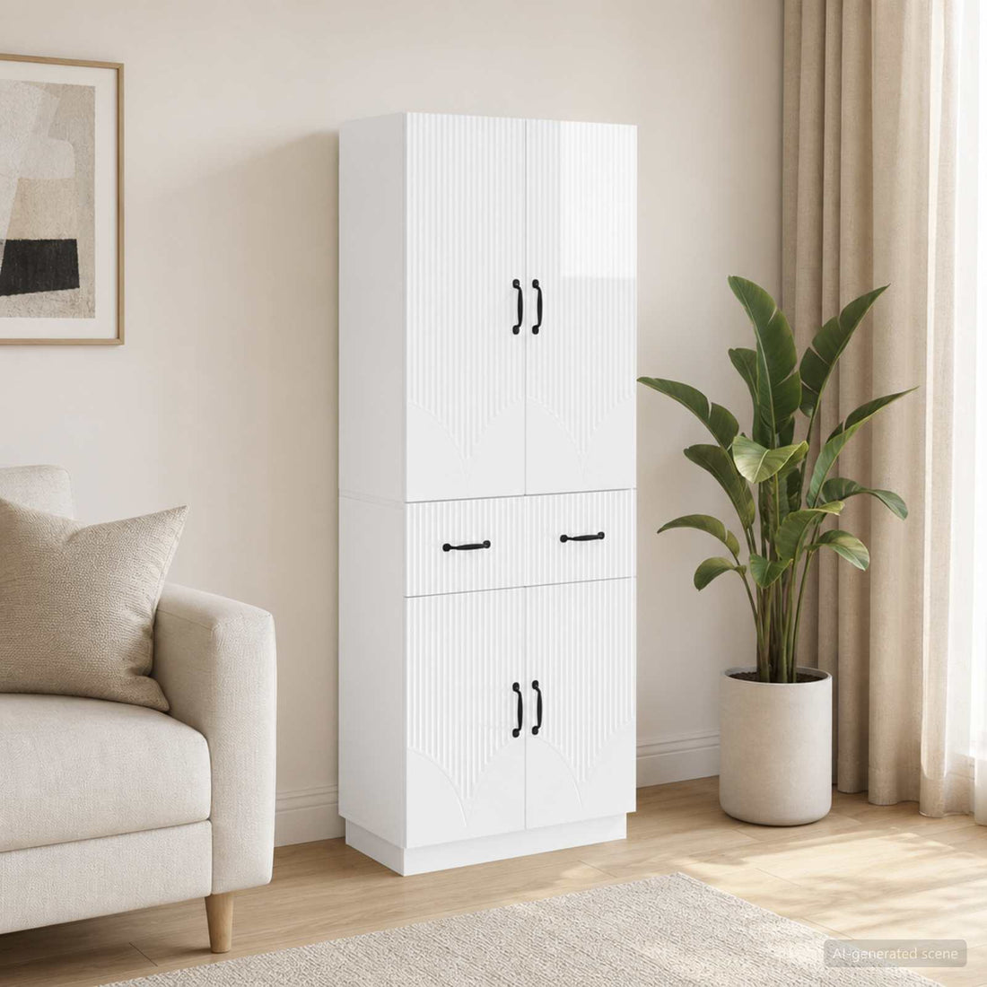 vidaXL Juego de armarios 2 uds. Blanco Brillante Madera de ingeniería