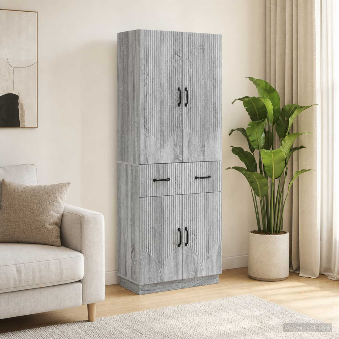 vidaXL Juego de armarios 2 uds. Sonoma gris Madera de ingeniería